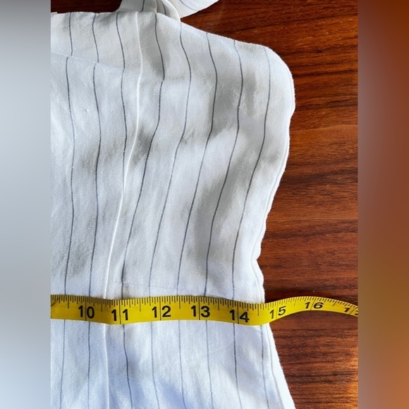 Club Monaco NWT Mini White Striped Linen Dress size 2 - Picture 14 of 15